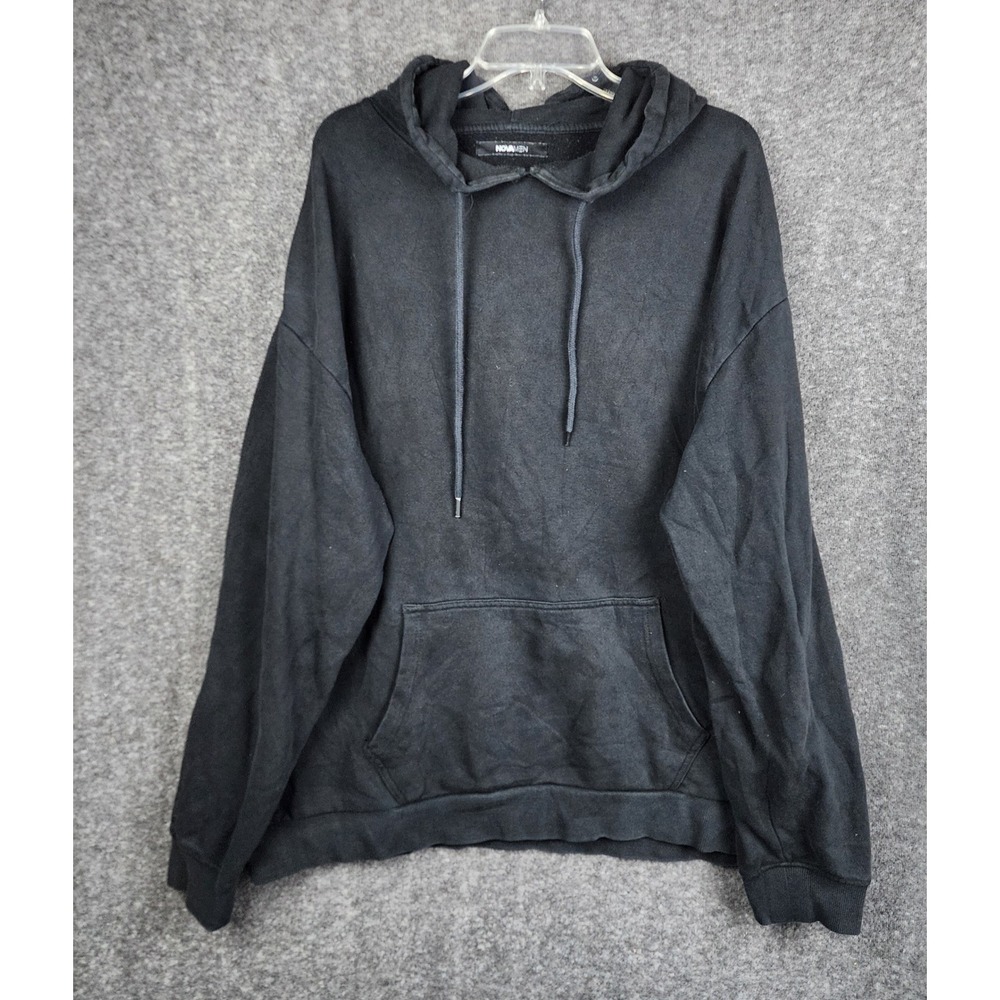 NovaMen Hoodie Mens XXXL Black Oversized Pullover Kangaroo Pocket Streetwear